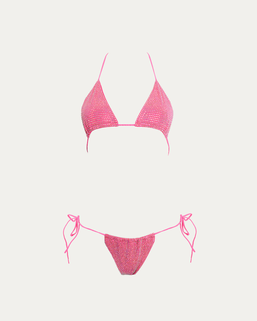 Cerise Rhinestone Bikini Top