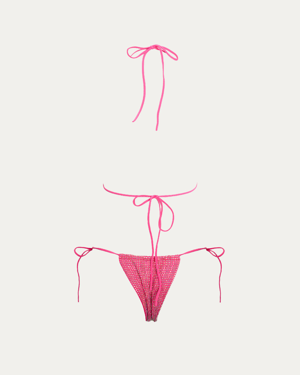 Cerise Rhinestone Bikini Top