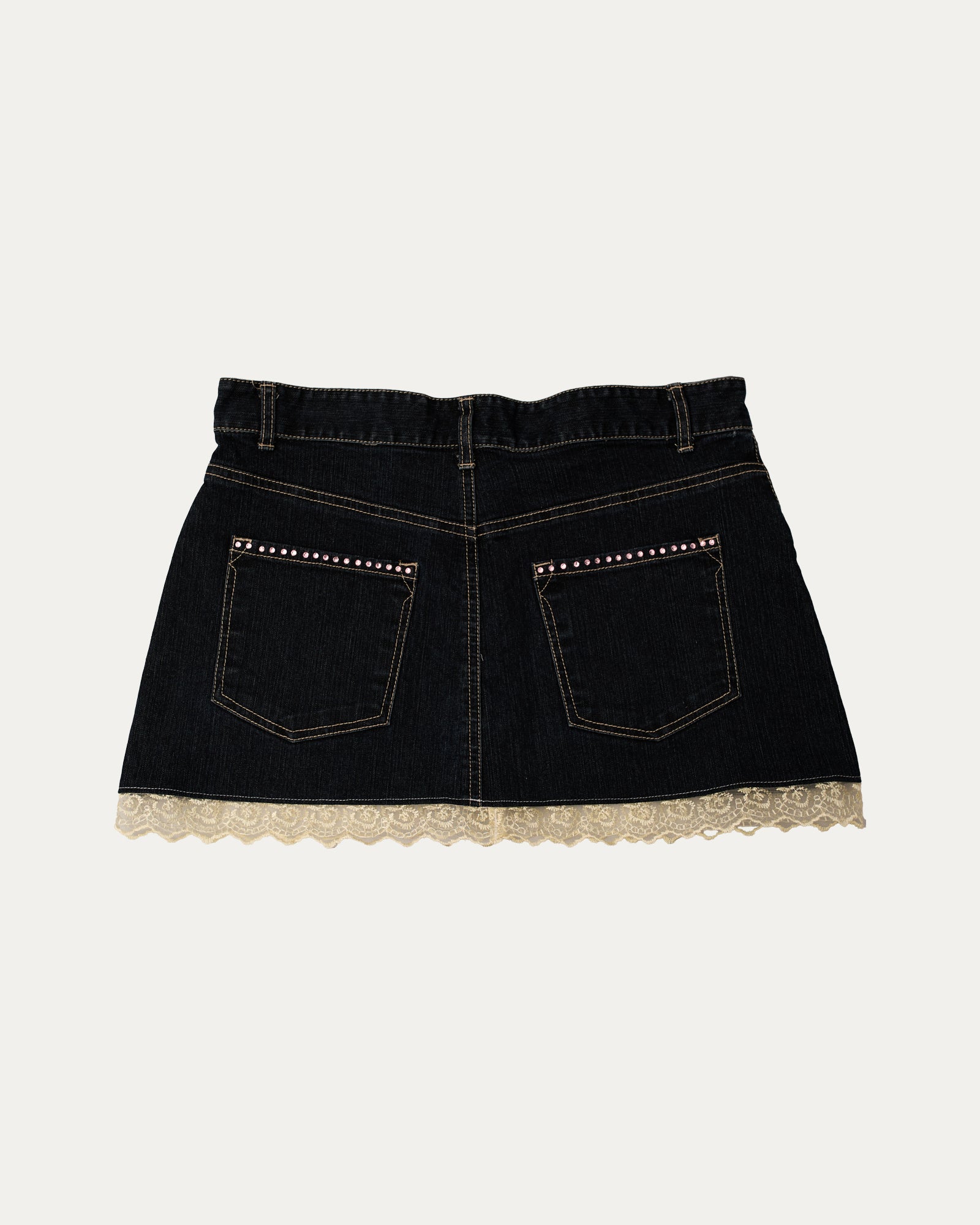 Reworked Denim Sequin Skirt - Isla (sz 8 AU)