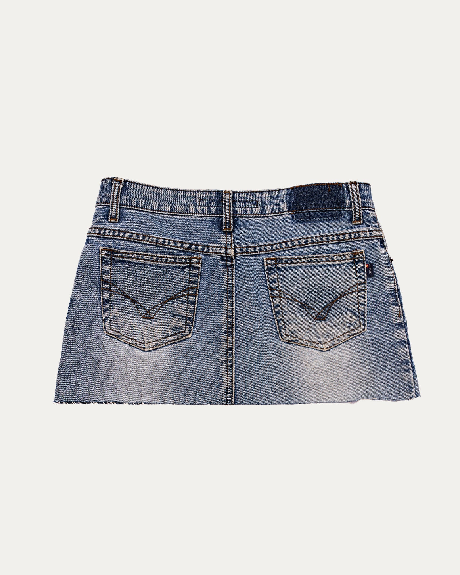 Reworked Denim Sequin Skirt - Aquarelle (sz 4 AU)