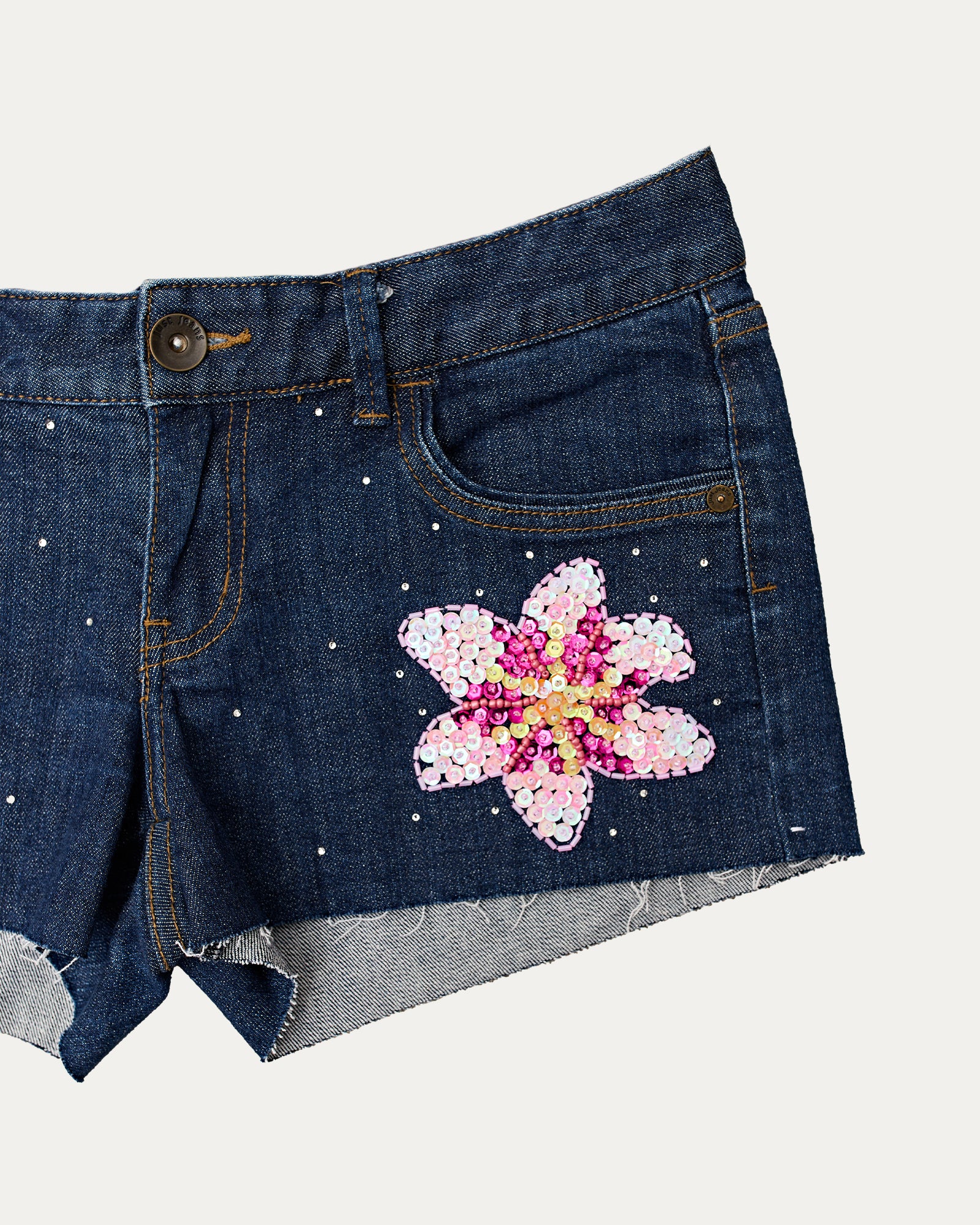 Reworked Denim Sequin Short - Calista (sz 9 AU)