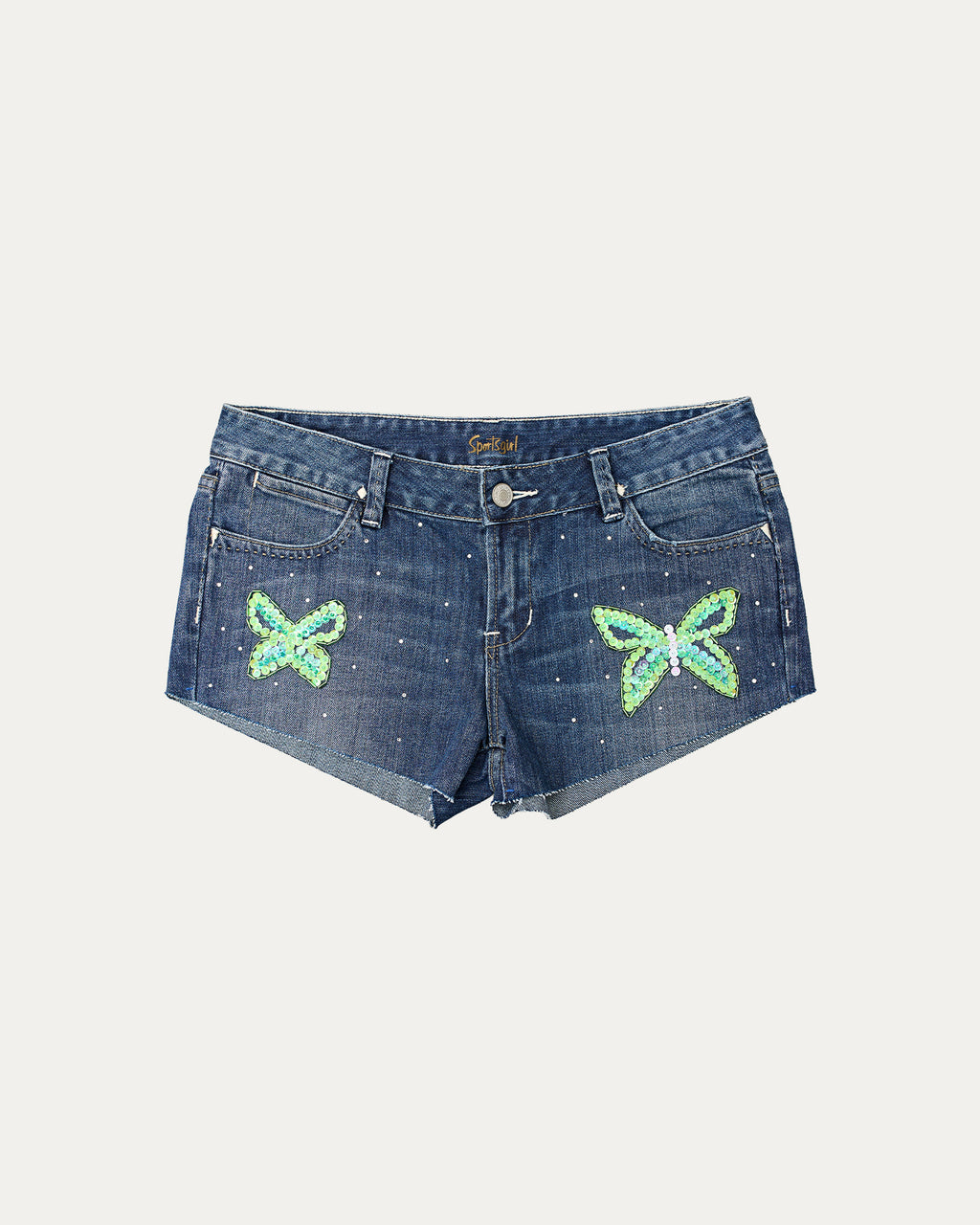 Reworked Denim Sequin Short - Selene (sz 10 AU)