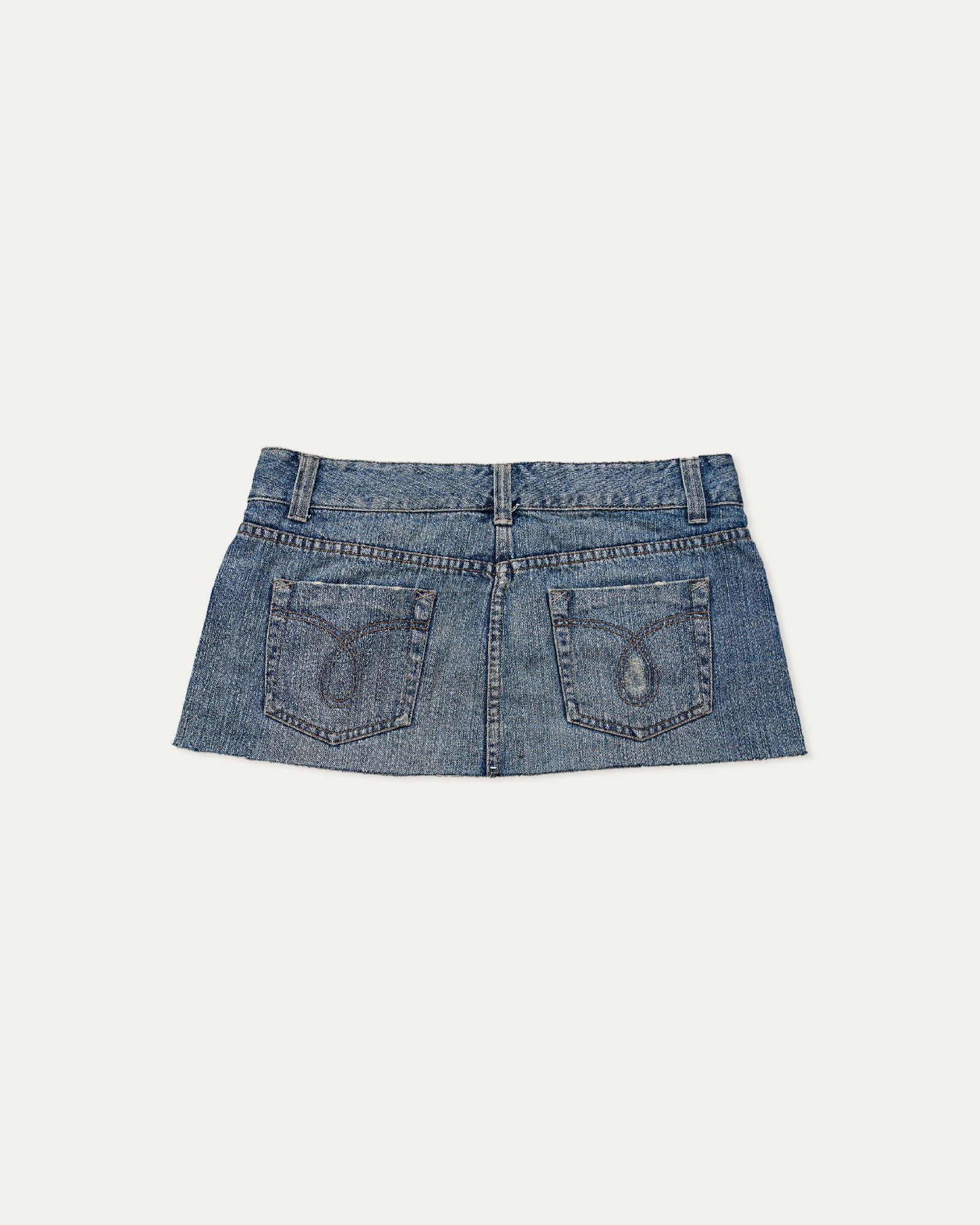 Reworked Denim Sequin Skirt - Solara (sz 10 AU)