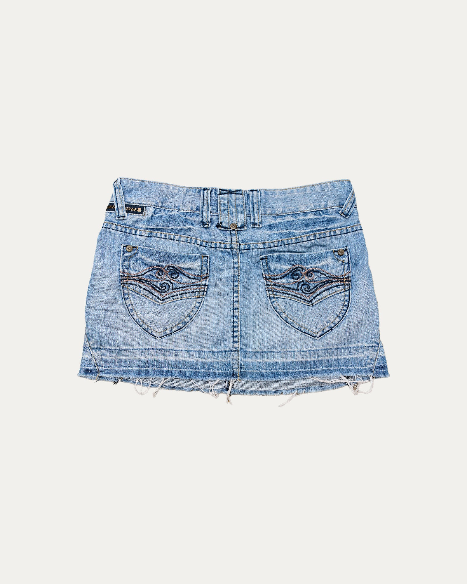Reworked Denim Sequin Skirt - Calais (sz 6 AU)