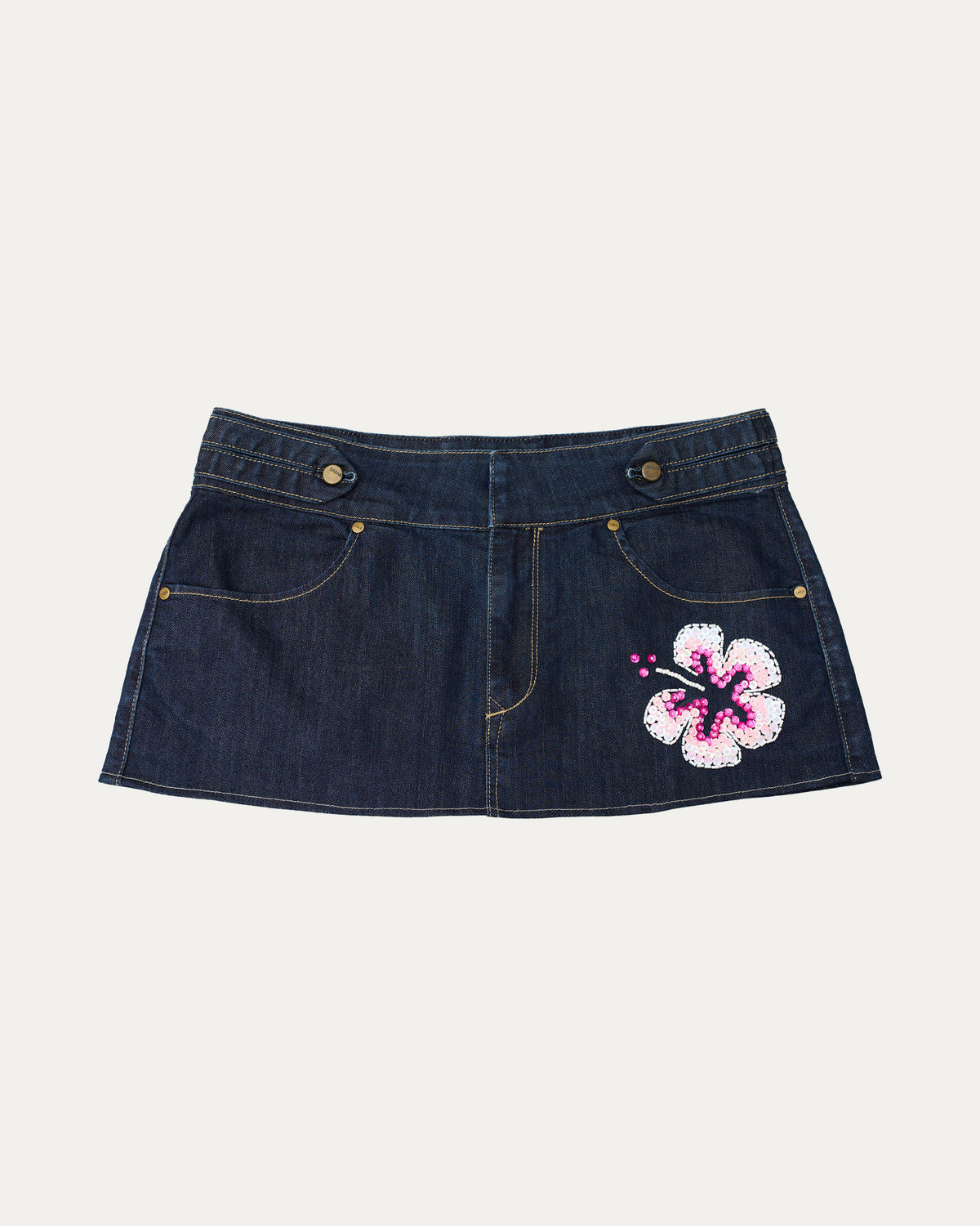 Reworked Denim Sequin Skirt - Horizon (sz 10 AU)