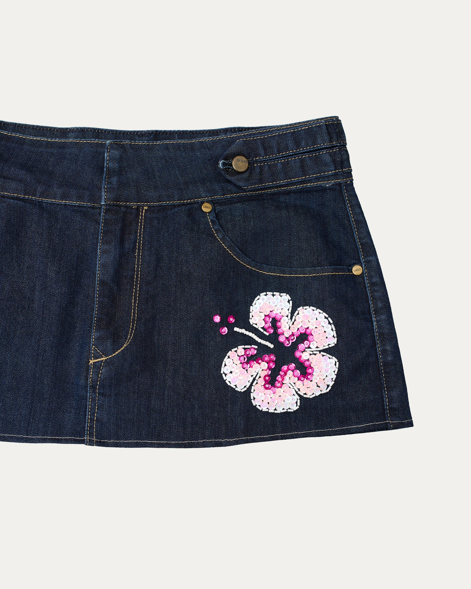 Reworked Denim Sequin Skirt - Horizon (sz 10 AU)