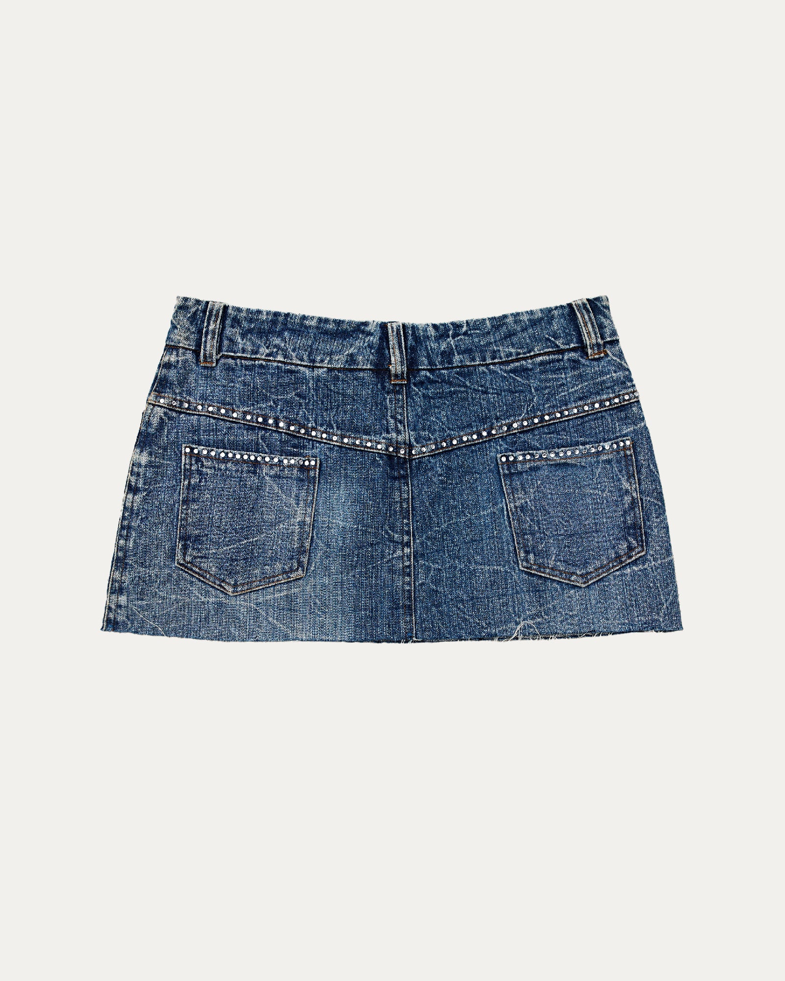 Reworked Denim Sequin Skirt - Lunara (sz 8 AU)